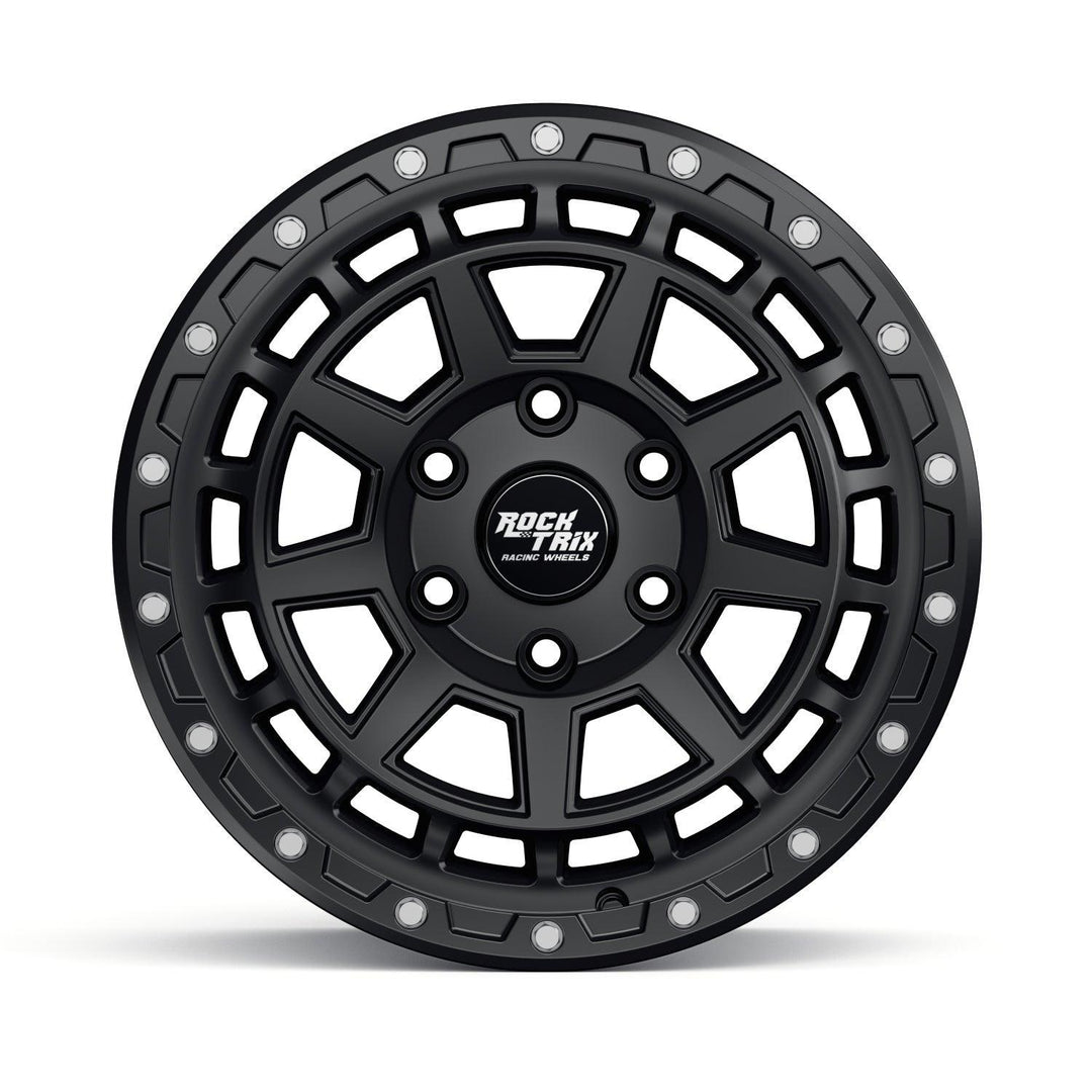 Rocktrix Offroad Wheels - RT114 - 9 Flat Spokes - Matte Black Rims for Tacoma 4Runner F150 Bronco Wrangler Gladiator