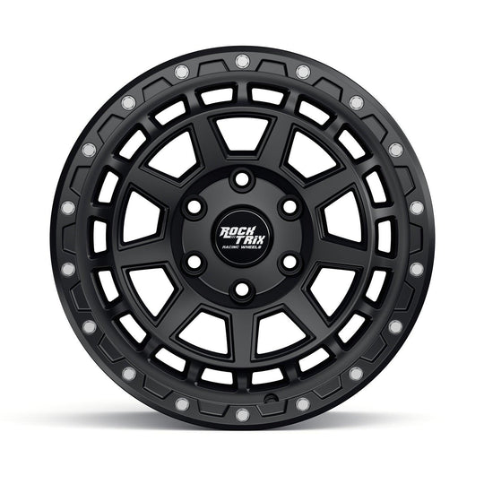 Rocktrix Offroad Wheels - RT114 - 9 Flat Spokes - Matte Black Rims for Tacoma 4Runner F150 Bronco Wrangler Gladiator