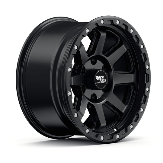 Rocktrix Offroad Wheels - RT116 - 8 Straight Spoke - Matte Black / 5x127 | 71.5 / 17x9 ET-12 (4.5") - Rims for Tacoma 4Runner F150 Bronco Wrangler Gladiator