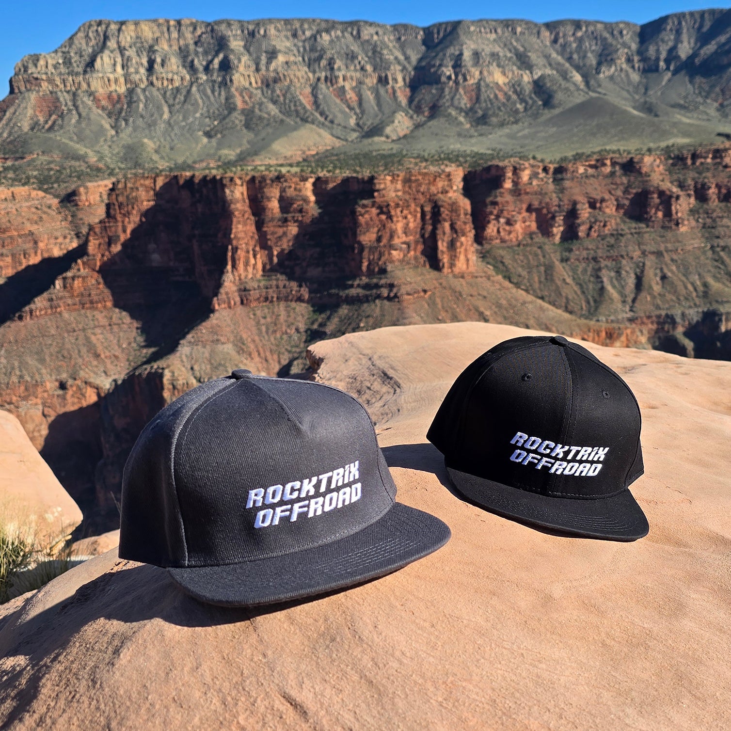 Rocktrix Grey Gray (Left) and Black (Right) Caps Hats