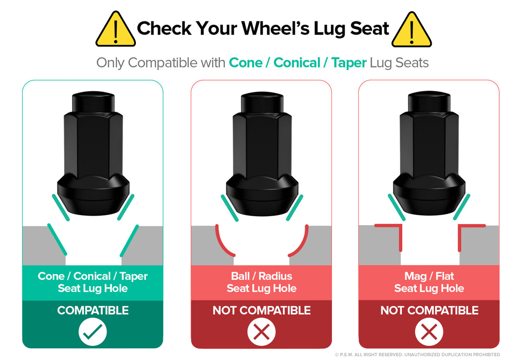 Rocktrix Cone / Conical / Taper Lug Nut Seats compatibility