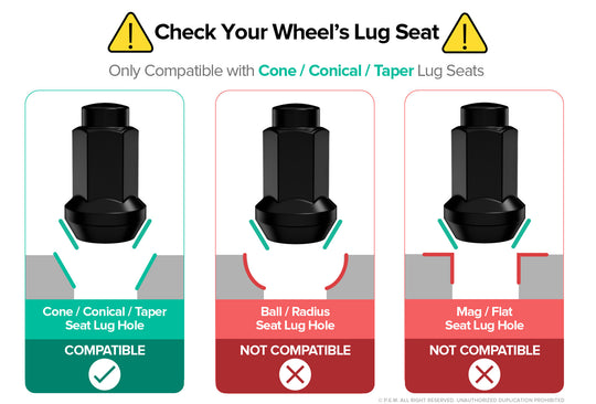 Rocktrix Cone / Conical / Taper Lug Nut Seats compatibility