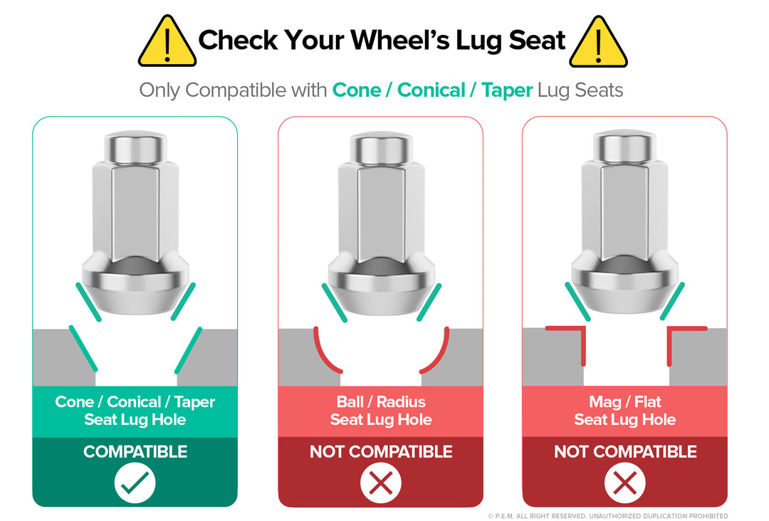 Rocktrix Cone / Conical / Taper Lug Nut Seats compatibility