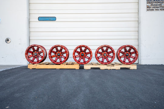 RT116 - 8 Straight Spoke Candy Red (Set of 5)
