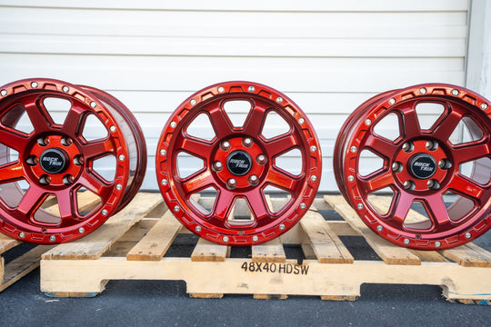 RT116 - 8 Straight Spoke Candy Red (Set of 5)