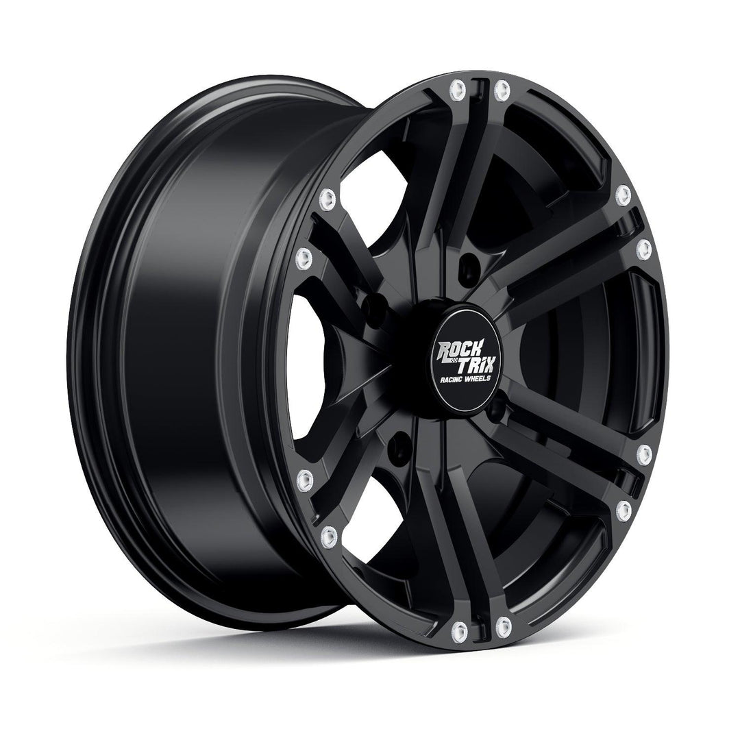 Rocktrix Offroad ATV UTV Wheels - RT101 - Six Twin Spoke - 4x110 | 74 / 12x7 | ET-47 - Matte Black Rims