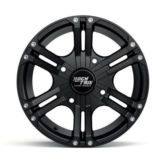 Rocktrix Offroad ATV UTV Wheels - RT101 - Six Twin Spoke - 4x110 | 74 / 12x7 | ET-47 - Matte Black Rims