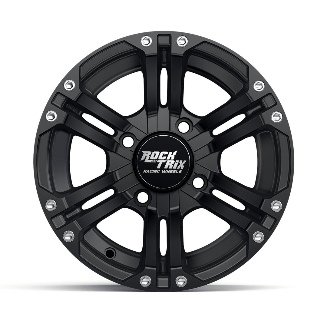 Rocktrix Offroad ATV UTV Wheels - RT101 - Six Twin Spoke - 4x110 | 74 / 12x7 | ET-47 - Matte Black Rims