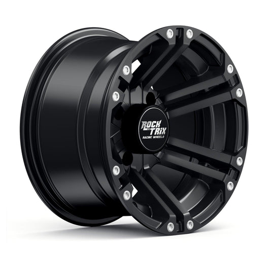 Rocktrix Offroad ATV UTV Wheels - RT101 - Six Twin Spoke - 4x110 | 74 / 12x7 | ET-47 - Matte Black Rims