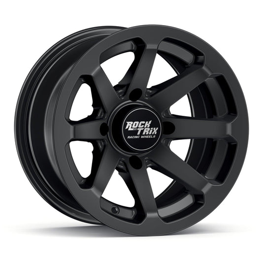 Rocktrix Offroad ATV UTV Wheels - RT102 - Eight Straight Spoke - 4x110 | 74 / 12x7 | ET-47 - Matte Black Rims