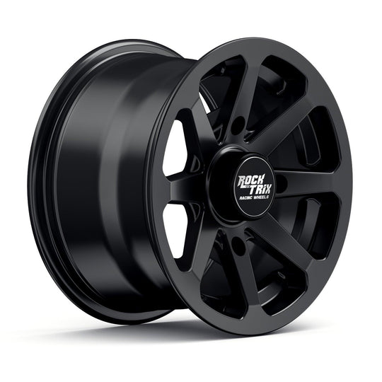 Rocktrix Offroad ATV UTV Wheels - RT102 - Eight Straight Spoke - 4x110 | 74 / 12x7 | ET-47 - Matte Black Rims