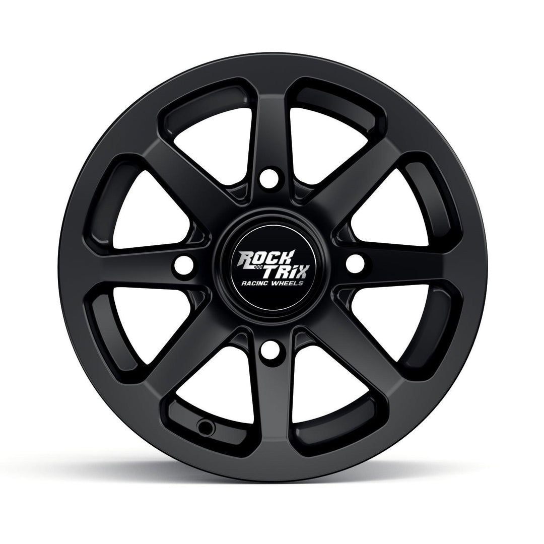 Rocktrix Offroad ATV UTV Wheels - RT102 - Eight Straight Spoke - 4x110 | 74 / 12x7 | ET-47 - Matte Black Rims