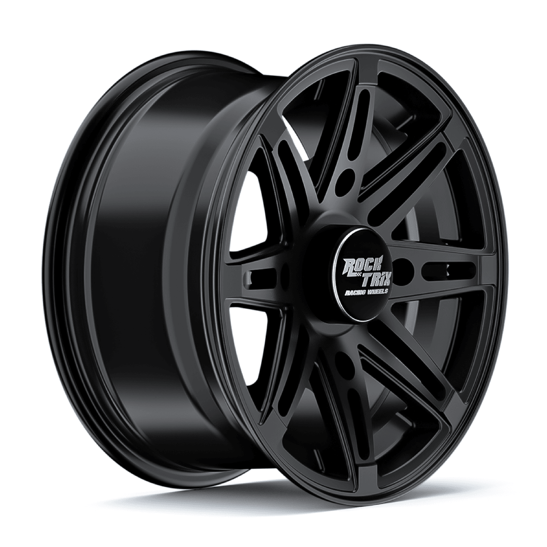 Rocktrix Offroad ATV UTV Wheels - RT103 - Eight Twin Spoke Mesh - 4x110 | 74 / 12x7 | ET30 - Matte Black Rims