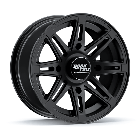 Rocktrix Offroad ATV UTV Wheels - RT103 - Eight Twin Spoke Mesh - 4x110 | 74 / 12x7 | ET30 - Matte Black Rims