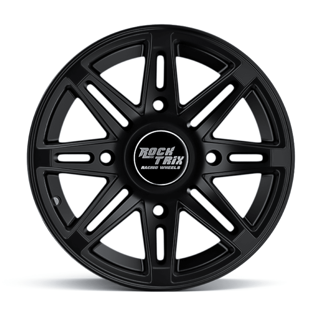 Rocktrix Offroad ATV UTV Wheels - RT103 - Eight Twin Spoke Mesh - 4x110 | 74 / 12x7 | ET30 - Matte Black Rims