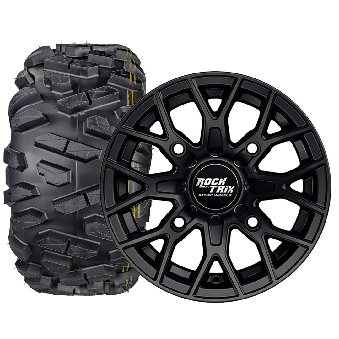 Rocktrix offroad wheel RT104 14x7 4x156 rim with 30x10-14 Tire 6-ply, radial. For ATV, UTV, compatible with Polaris