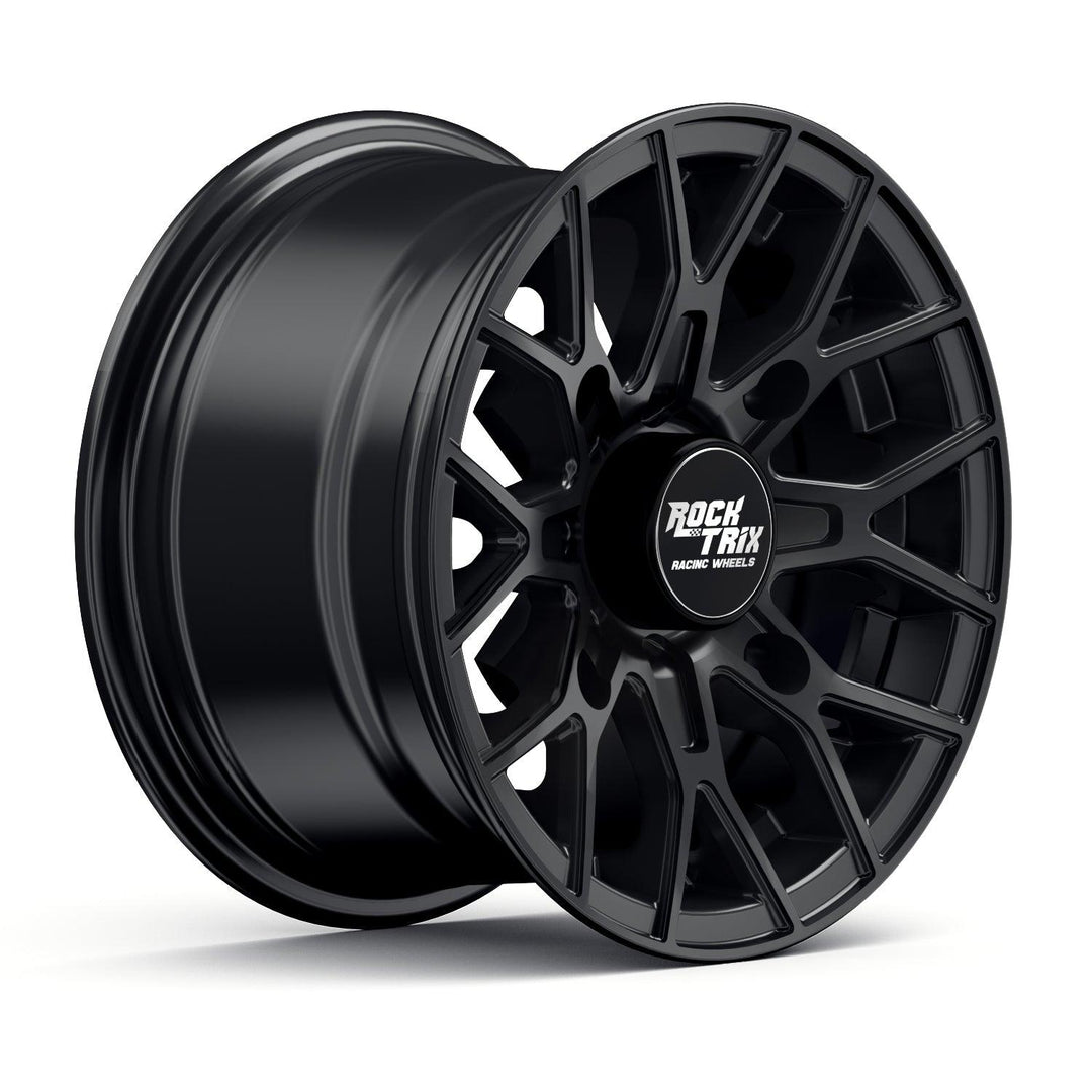 Rocktrix Offroad ATV UTV Wheels - RT104 - Eight Y-Spoke Mesh - 4x110 | 74 / 12x7 | ET30 - Matte Black Rims