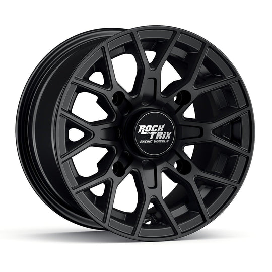 Rocktrix Offroad ATV UTV Wheels - RT104 - Eight Y-Spoke Mesh - 4x110 | 74 / 12x7 | ET30 - Matte Black Rims