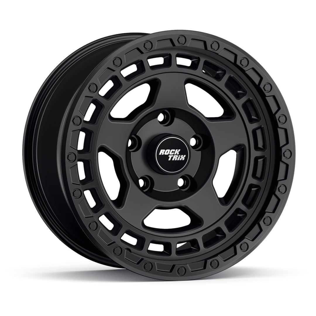 RockTrix Offroad Wheel RT115 Modern Five Spokes Wheel 18x9 Matte Black 5 Lug Holes Rim