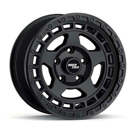 RockTrix Offroad Wheel RT115 Modern Five Spokes Wheel 18x9 Matte Black 5 Lug Holes Rim