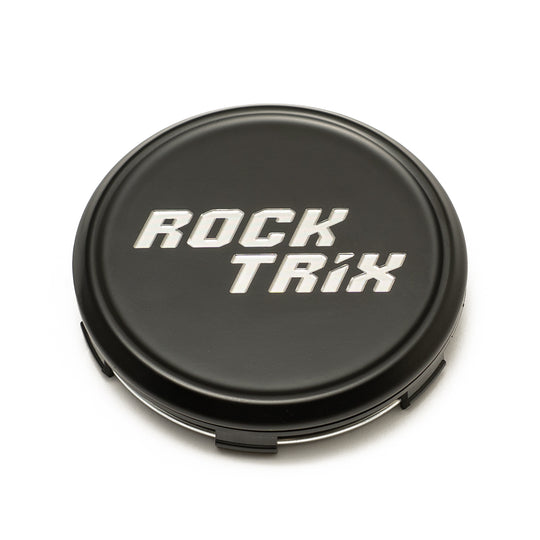Rocktrix Offroad Wheel Center Cap Metal Black with silver text