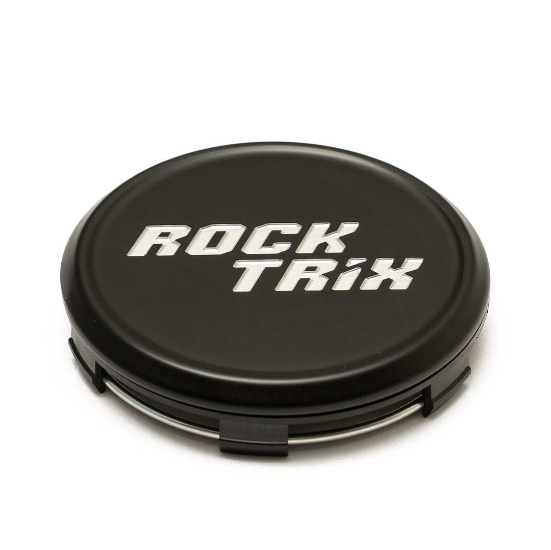 Rocktrix Offroad Wheel Center Cap Metal Black with silver text