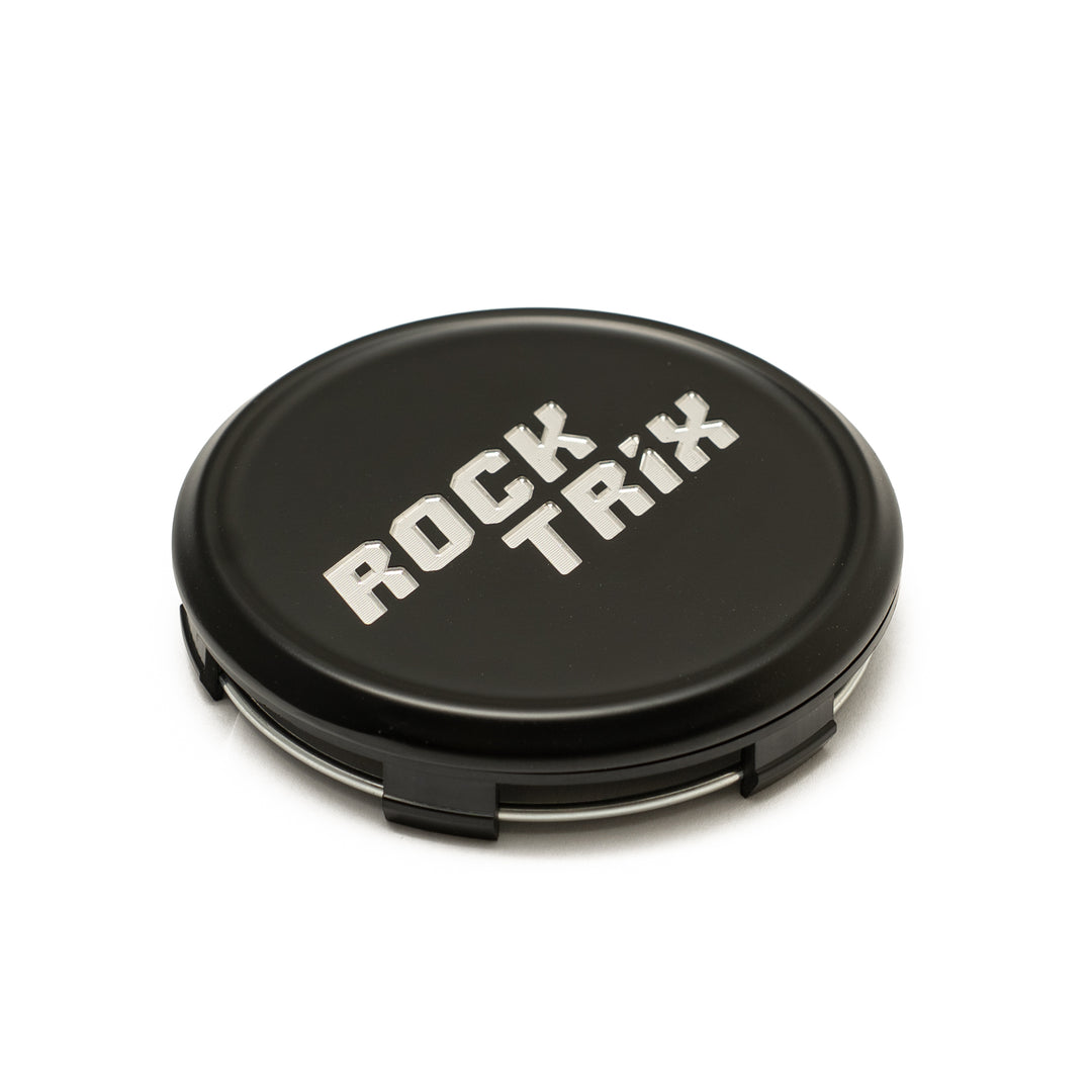 Rocktrix Offroad Wheel Center Cap Metal Black with silver text