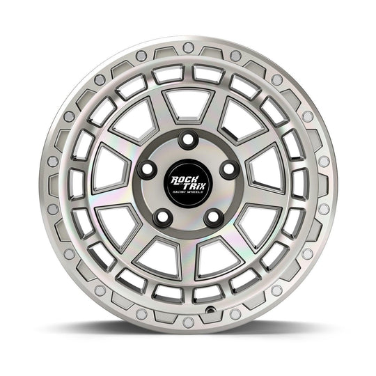 Rocktrix Offroad Wheels - RT114 - 9 Flat Spokes - Machined Silver Rims for Tacoma 4Runner F150 Bronco Wrangler Gladiator