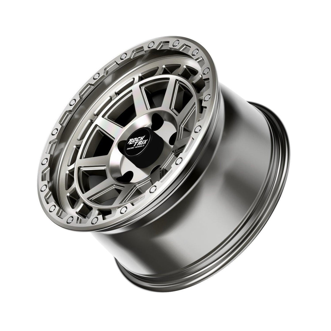 Rocktrix Offroad Wheels - RT114 - 9 Flat Spokes - Machined Silver Rims for Tacoma 4Runner F150 Bronco Wrangler Gladiator