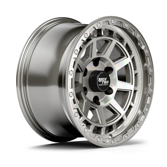 Rocktrix Offroad Wheels - RT114 - 9 Flat Spokes - Machined Silver Rims for Tacoma 4Runner F150 Bronco Wrangler Gladiator