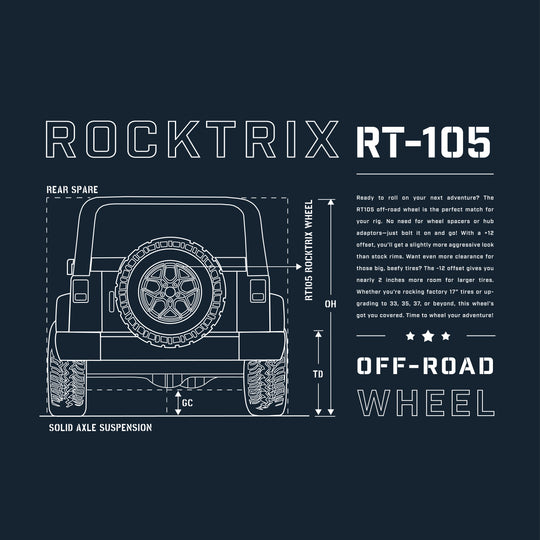 Rocktrix Offroad RT105 wheel Short Sleeve Tee Deep Navy