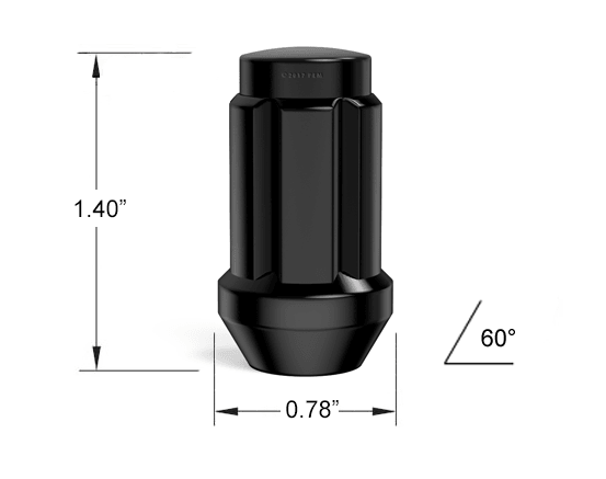 M12x1.25 Spline Lug Nuts (ATV/UTV) - Pack of 20 - Rocktrix Offroad - M12x1.25 Spline Lug Nuts (ATV/UTV) - Pack of 20 - Spline Closed Cone Lug Nuts / Black