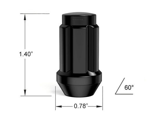 M12x1.25 Spline Lug Nuts (ATV/UTV) - Pack of 20 - Rocktrix Offroad - M12x1.25 Spline Lug Nuts (ATV/UTV) - Pack of 20 - Spline Closed Cone Lug Nuts / Black