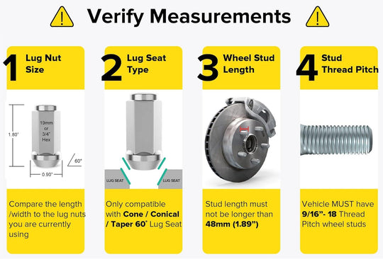 Rocktrix 9/16"x18 Lug Nuts XL Extended Closed Bulge, Cone Lug Seat, Silver, heavy duty - verify measurements