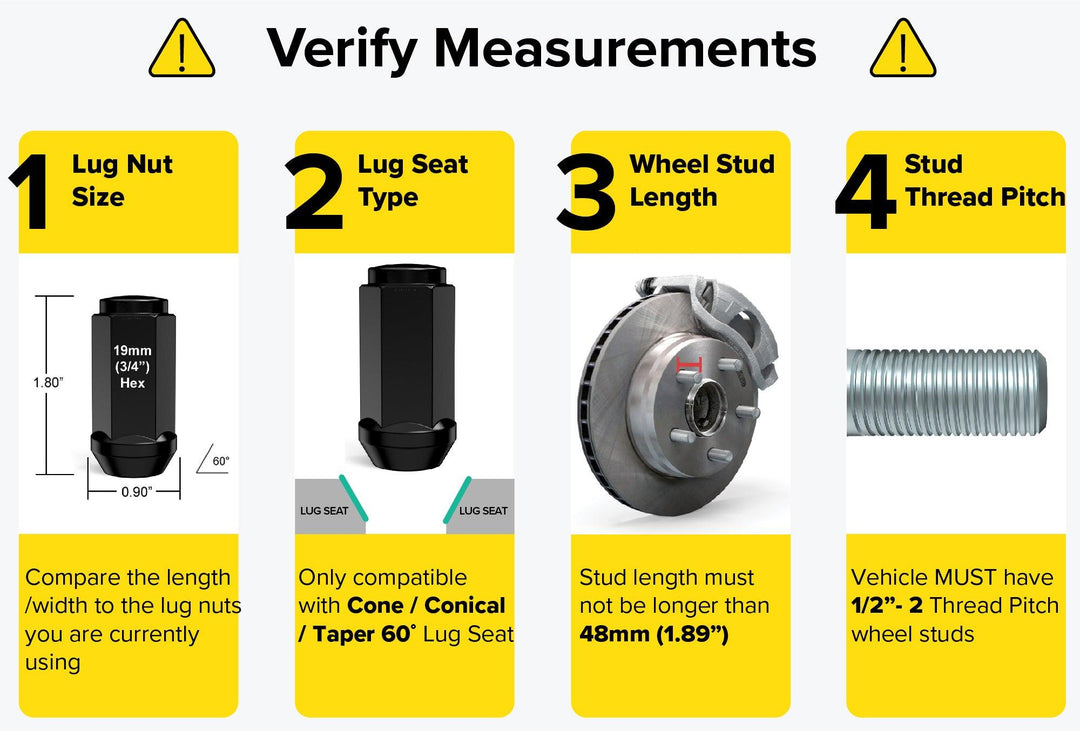 Rocktrix wheel lug nut 1/2x2 48mm cone verify measurement