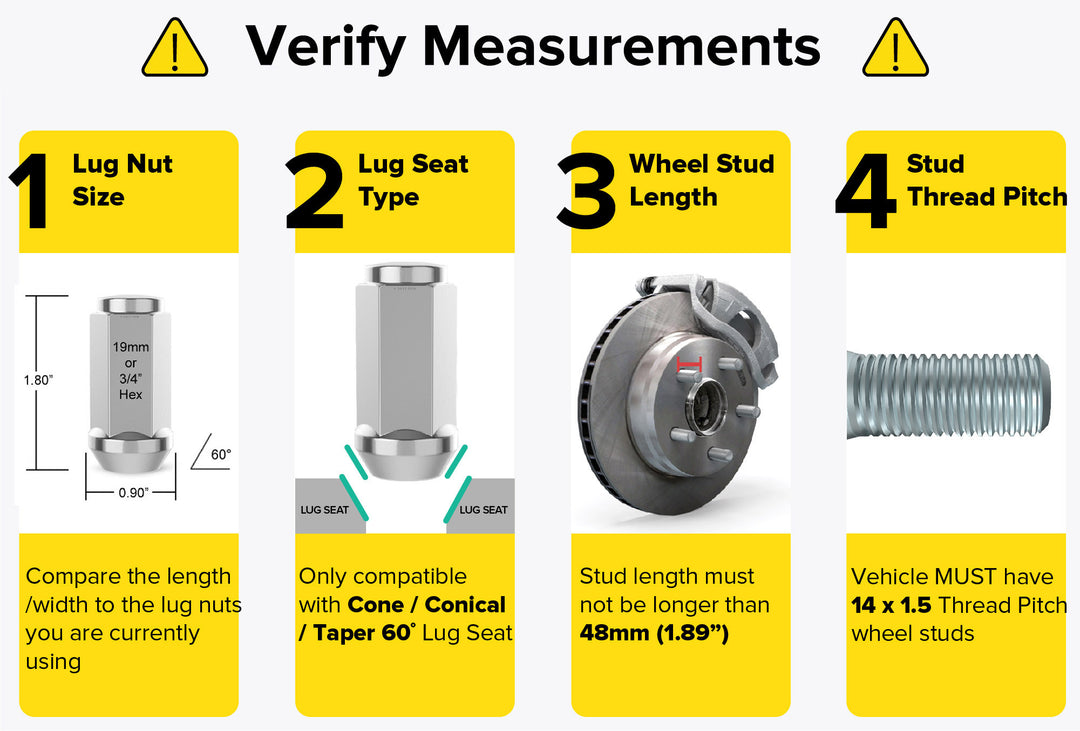 Rocktrix 14x1.5 Lug Nuts XL Extended Closed Bulge, Cone Lug Seat, silver, heavy duty. Verify Measurement