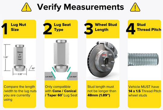 Rocktrix 14x1.5 Lug Nuts XL Extended Closed Bulge, Cone Lug Seat, silver, heavy duty. Verify Measurement