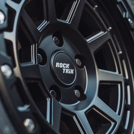 Rocktrix Wheel Center Cap Metal Black on RT114 rim