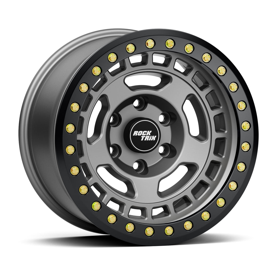 Rocktrix Offroad Wheels - RT115BL - Modern 5 Spoke Beadlock - Matte Gunmetal Bead Lock Rims 