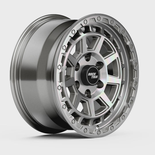 Rocktrix Offroad Wheels - RT114 - Machined Silver 6x135, 87.1, 17x8.5,  ET 0 (4.75") Rims for Ford F150, Bronco Raptor. 6x139.7, 106.1, 17x8.5, ET25 (5.73") for Toyota, Lexus