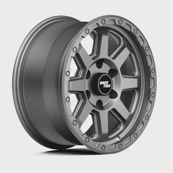 Rocktrix Offroad Wheels RT110 Matte Gunmetal 17x8.5 6-Lug rim for Toyota Lexus Ford F150 Bronco