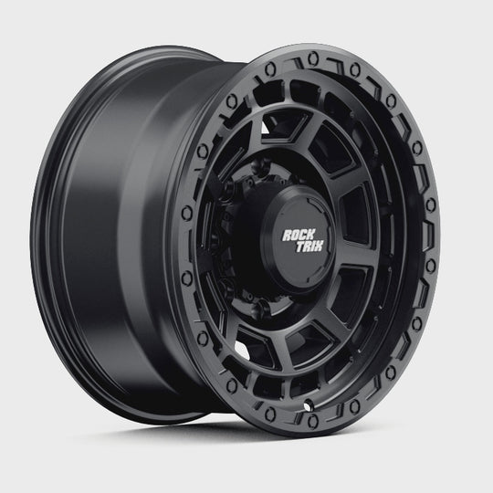 Rocktrix Offroad Wheels RT114 8Lug 17x8.5 Matte Black rim Heavy Duty Rim, for Chevrolet, GMC, Ram, Ford