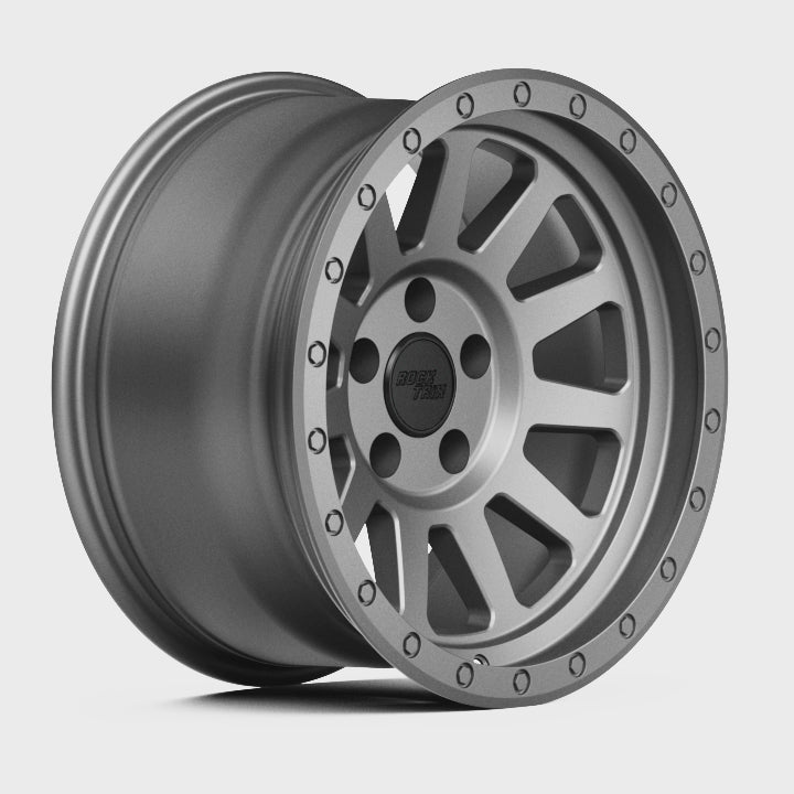 Rocktrix RT120 11 straight spoke 17x9 wheel, Matte Gunmetal, 5 lug 5x127, fits Jeep