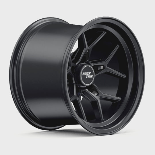 Rocktrix Offroad Wheels - RT105 Five Split-Spoke Mesh -  15x10, 5x114.3, 71.5, ET-44, Matte Black Rims for Jeep. 