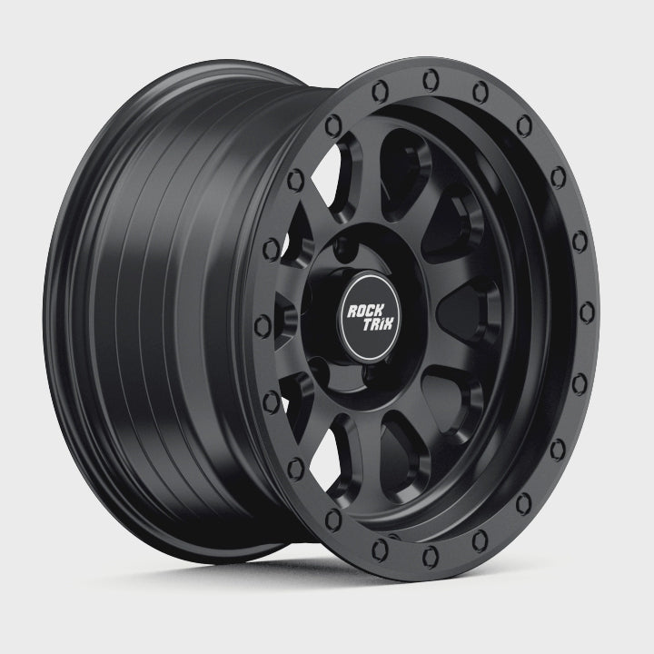 Rocktrix Offroad Wheels RT111 Matte Black  5x114.3 71.5 15x8 for Jeep Wrangler YJ, TJ, Cherokee XJ, Grand Cherokee ZJ