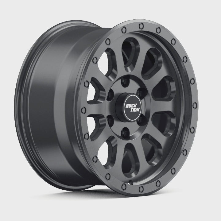 Rocktrix Offroad Wheels - RT111 - Matte Black  6x135, 87.1, 17x8.5,  ET 0 (4.75") Rims for Ford F150, Bronco Raptor. 6x139.7, 106.1, 17x8.5, ET25 (5.73") for Toyota, Lexus