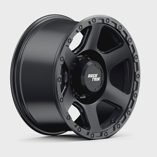 Rocktrix Offroad Wheels - RT112 8Lug 18x9 Matte Black rim - Heavy Duty Rim, for Chevrolet, GMC, Ram, Ford
