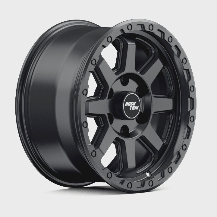 Rocktrix Offroad Wheels RT110 Matte Black 17x8.5 6-Lug rim for Toyota Lexus Ford F150 Bronco