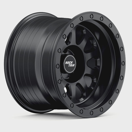Rocktrix Offroad Wheels RT111 Matte Black  5x114.3 71.5 15x10 for Jeep Wrangler YJ, TJ, Cherokee XJ, Grand Cherokee ZJ