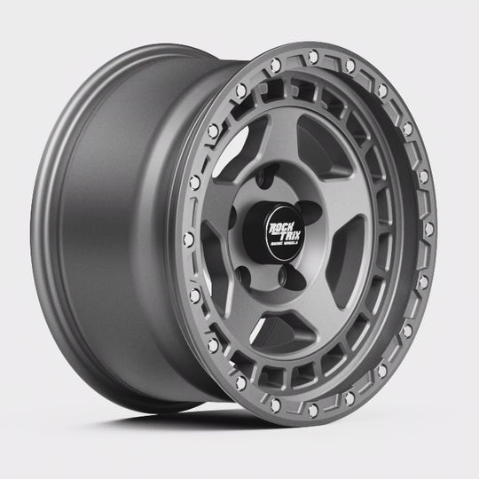 RockTrix Offroad Wheel - RT115 Modern Five Spokes Wheel -  Matte Gunmetal 5 Lug Holes Rim